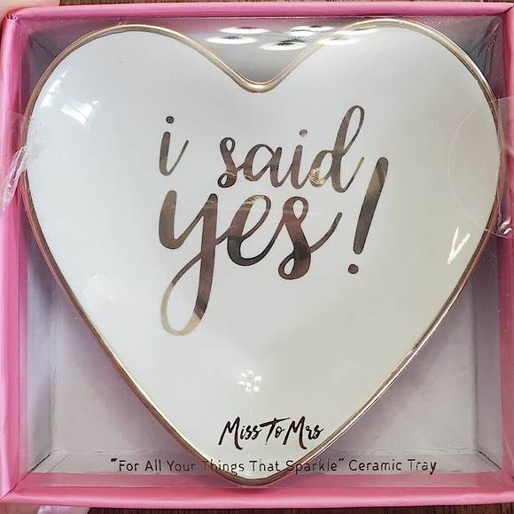 Other - Kate Aspen Diamond Ring Ceramic Ring Holder Trinket Dish Jewelry Tray New